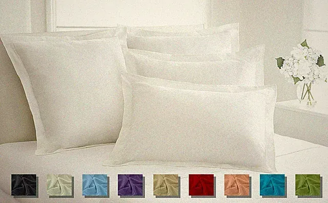 2pc Pillow Shams White 1000TC 100% Egyptian Cotton FREE SHIP