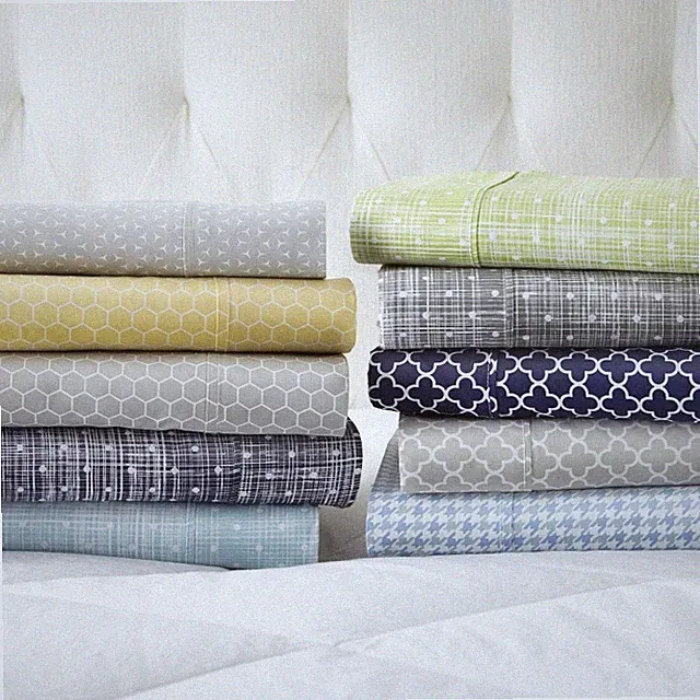 4 Piece Printed Bed Sheet Set - Extra Deep Pocket by Kaycie Gray Fashion Home