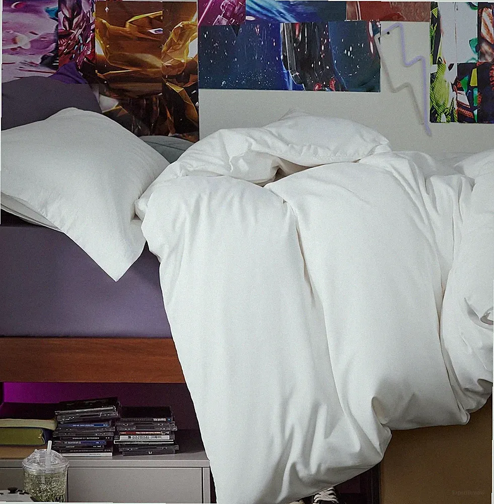 Duvet Cover 200 Thread Count White 60 Cotton / 40 Polyester (Size: Twin 66 x 90)