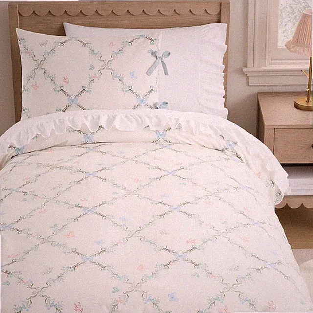 Potterybarn Grace's Garden Trellis Cotton Duvet Cover & Shams Twin